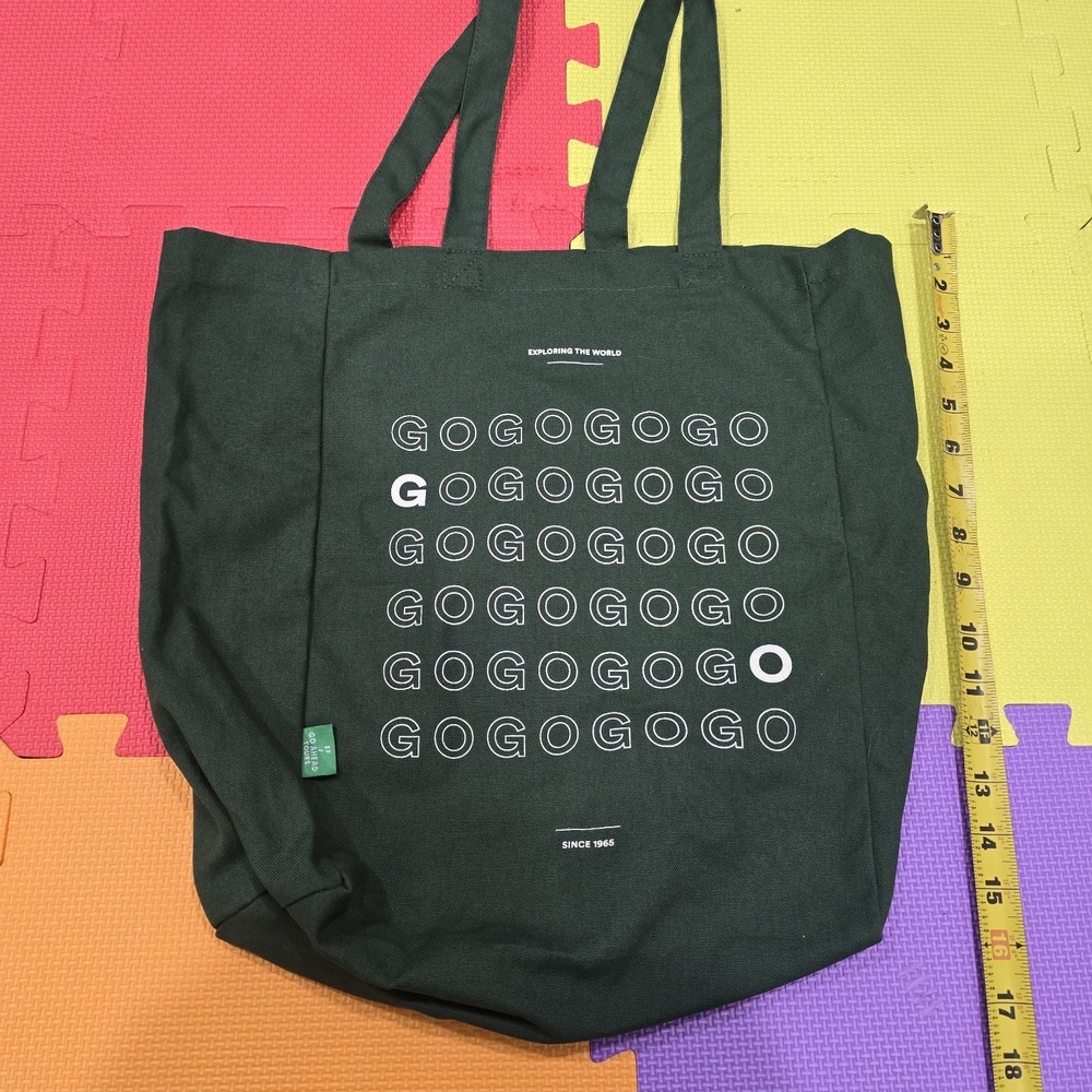 EF Go Ahead Tours Canvas Tote Bag Green - "Exploring the World"‎ - Large...